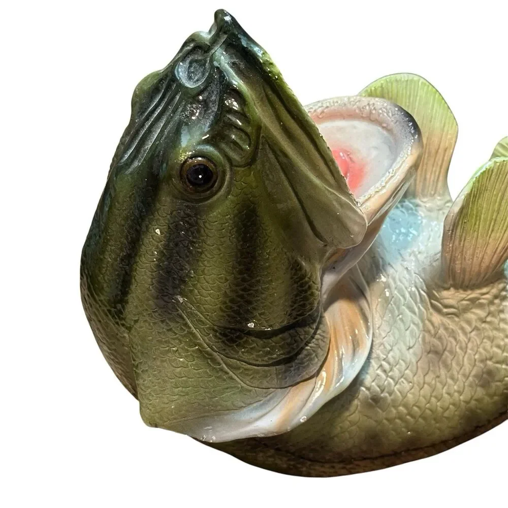 Bass Fish Wine Bottle Holder Decorative Kitchen Bar Display Rustic Gift